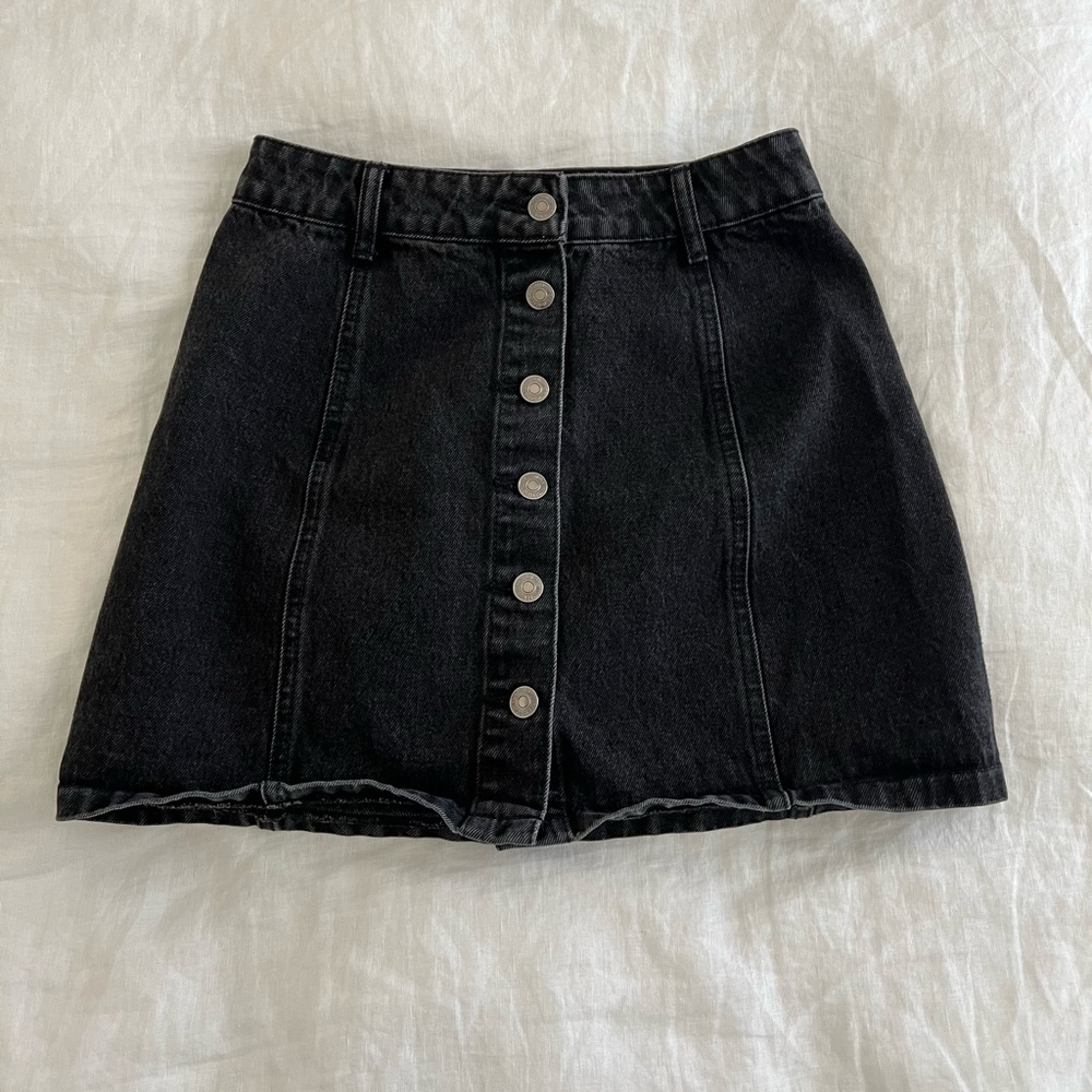 Forever 21 Black Denim Mini Skirt